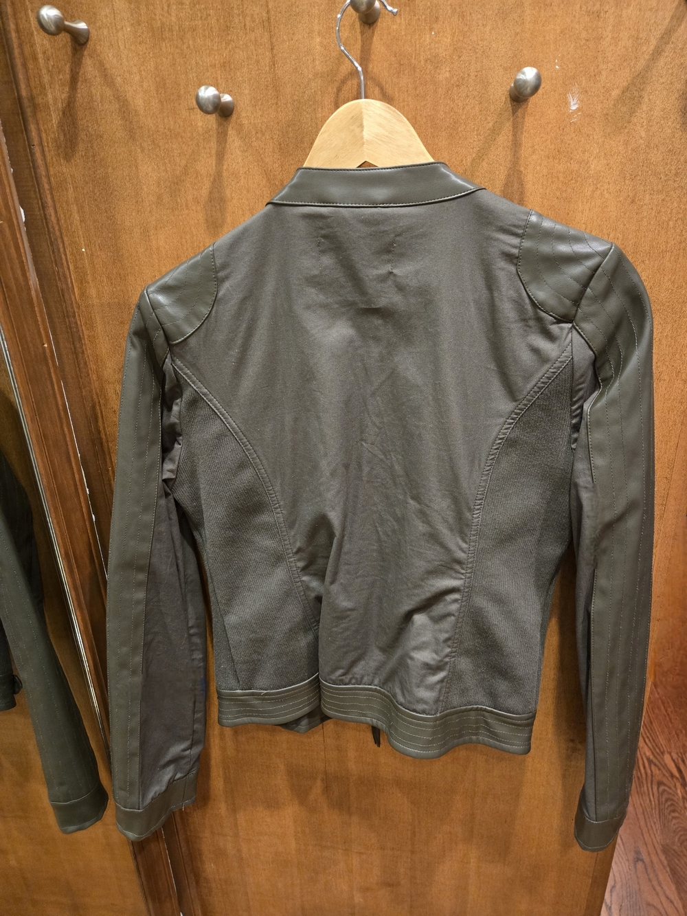 Ooh La La Olive Green Women's Moto Jacket - Picture 5 of 5